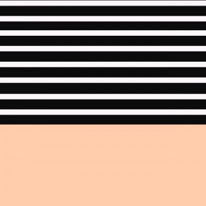 Black & White Stripes with Peach Patch